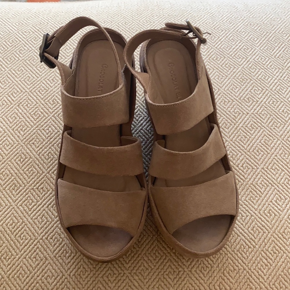 Chocolat Blue Suede Wedges